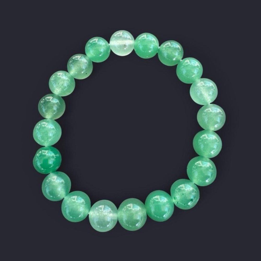Green Aventurine Gemstone Bead Bracelet 10mm